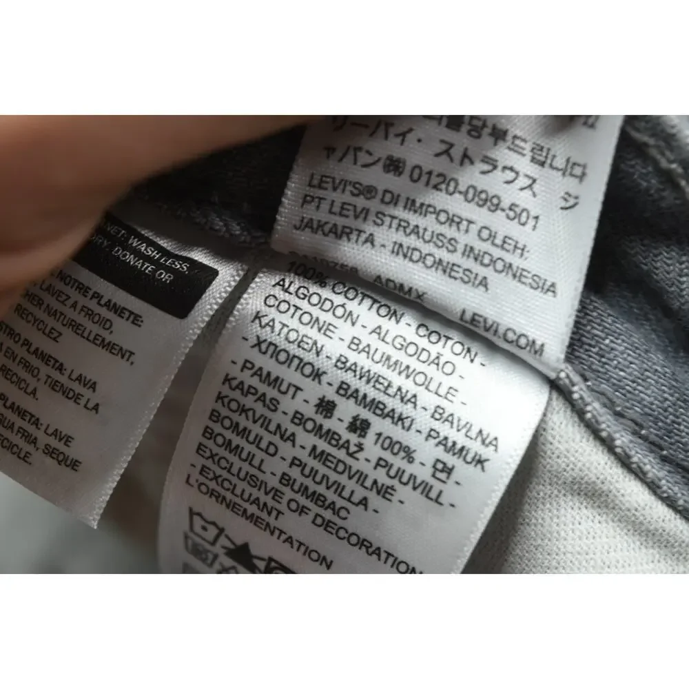 Levis 501 Jeans Mens 33x32 (33x29.5) Gray Original Straight Button-Fly Cotton